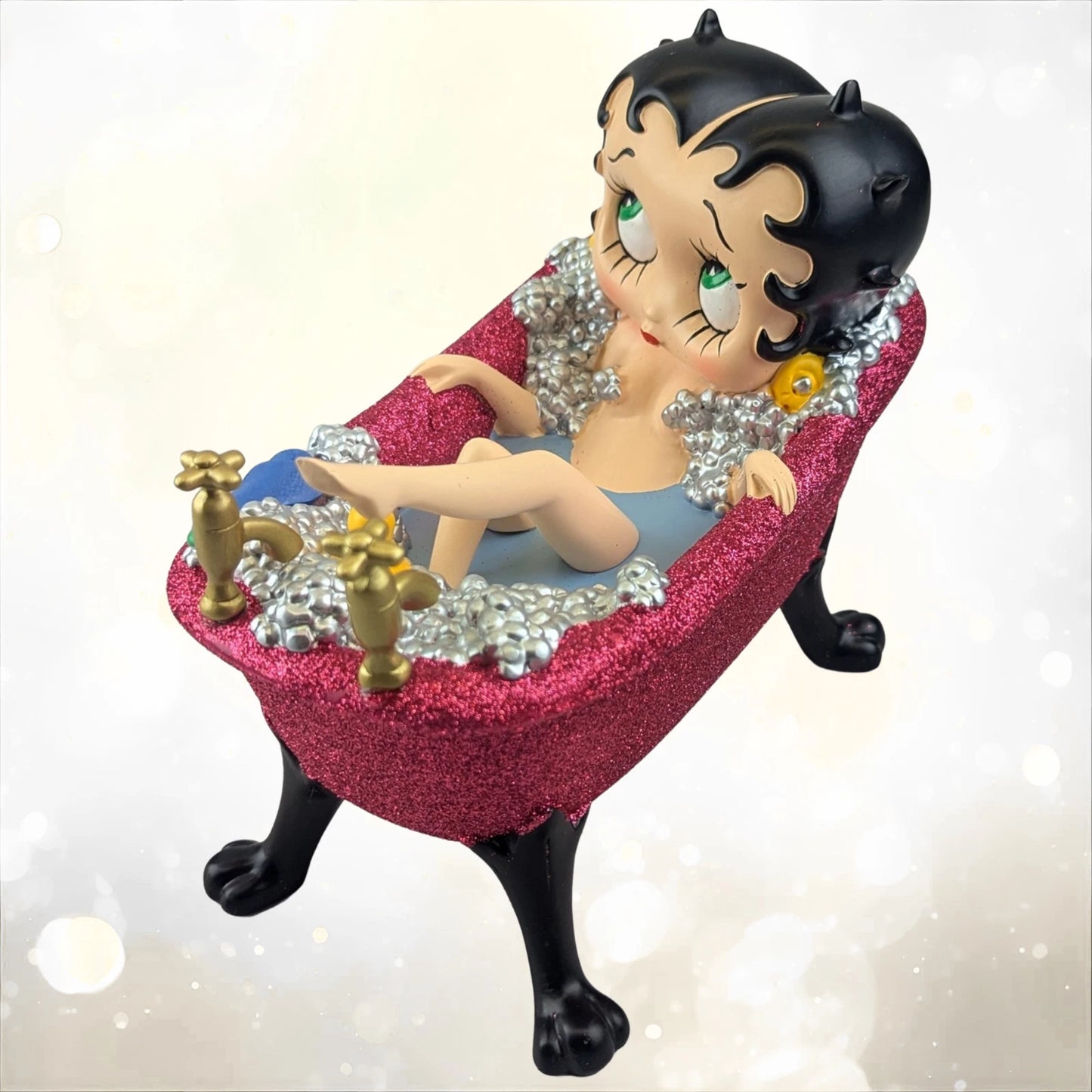 BETTY BOOP IN PURPLE GLITTER BATHTUB 17.5CM FIGURINE ORNAMENT COLLECTABLE DECOR UK STOCK