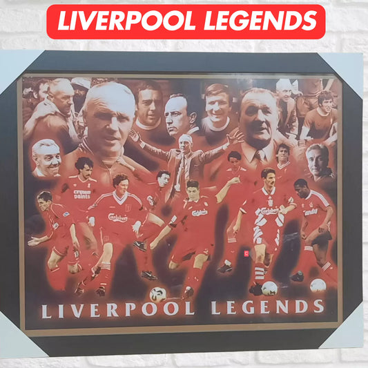 LIVERPOOL LEGENDS FRAMED PICTURE - ICONIC TRIBUTE TO THE REDS' GREATEST HEROES UK STOCK