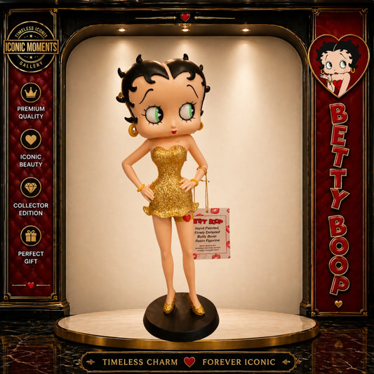 BETTY BOOP GOLD GLITTER GARTER DRESS FIGURINE VINTAGE COLLECTIBLE ORNAMENT GIFT UK STOCK