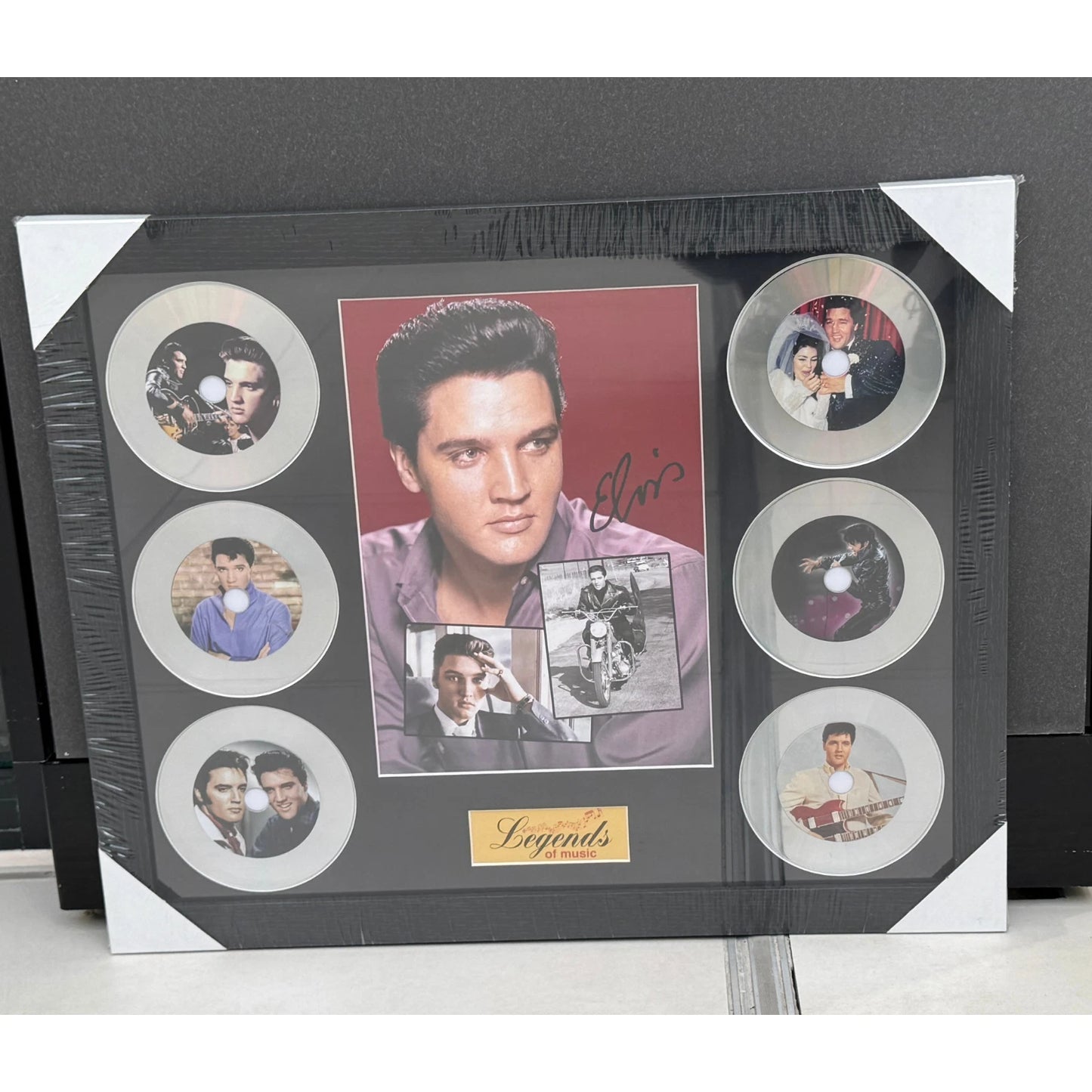 ELVIS PRESLEY MEMORABILIA FRAMED PICTURE PRESENTATION DISC SET LEGENDS OF MUSIC UK STOCK
