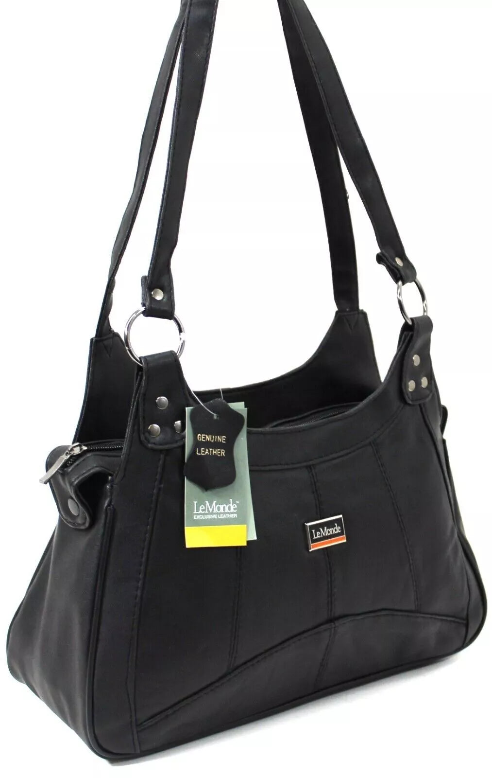 WOMEN'S GENUINE REAL LEATHER ORGANISER SHOULDER BAG WITH MULTI POCKETS HANDBAG UK STOCK