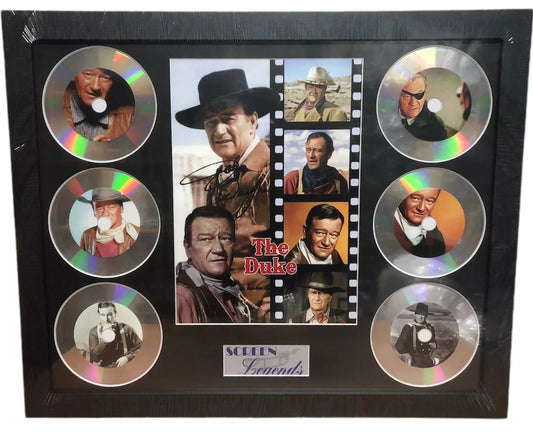 JOHN WAYNE MEMORABILIA FRAMED PICTURE PRESENTATION DISC SET LEGENDS OF MUSIC UK STOCK