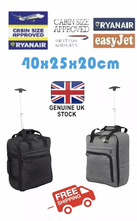 CABIN TROLLEY BAG RYANAIR UNDER SEAT TRAVEL BAG HAND LUGGAGE SUITCASE UK STOCK