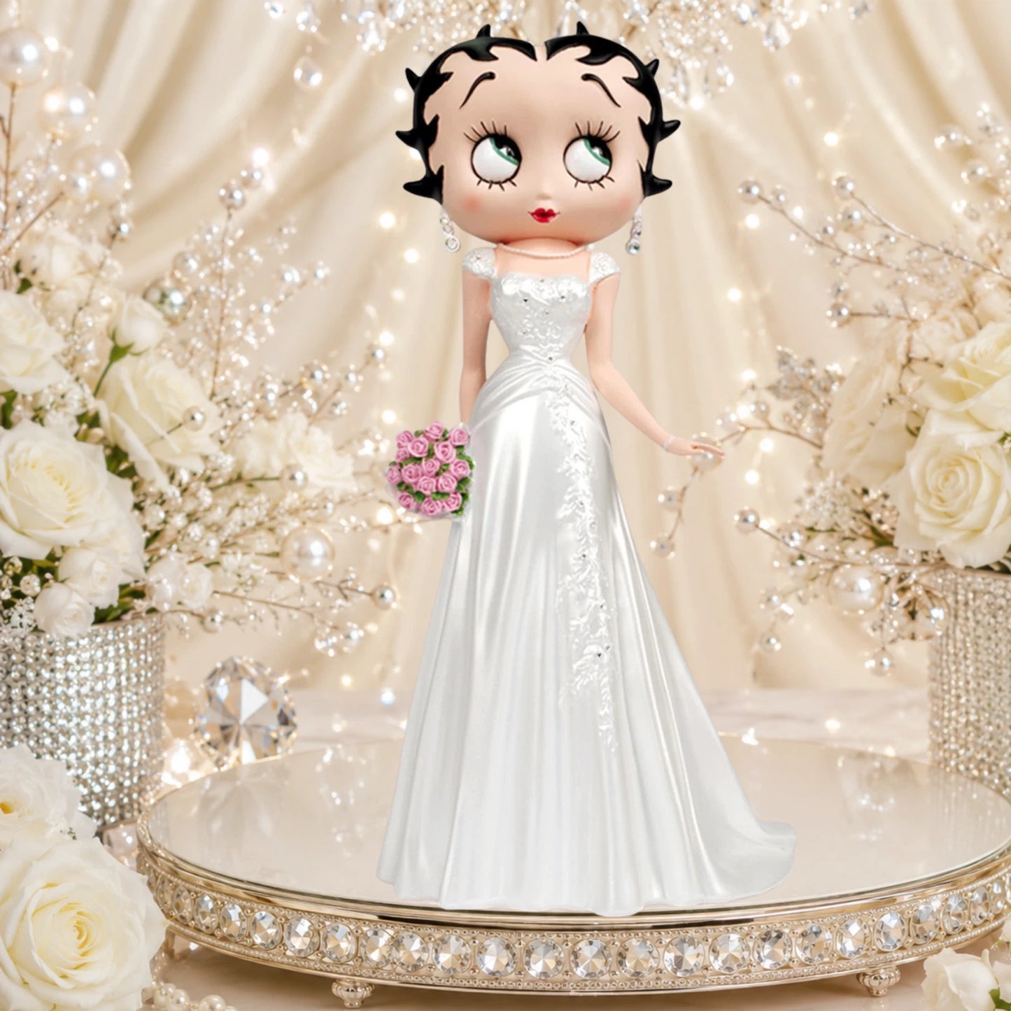 NEW BETTY BOOP WEDDING DAY FIGURINE ORNAMENT VINTAGE COLLECTIBLE GIFT 31.5CM UK STOCK